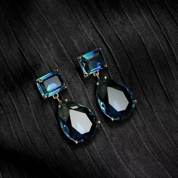 ❗️restocked❗️new Stunning Blue Green Tourmaline Teardrop Earrings - Picture 2 of 8